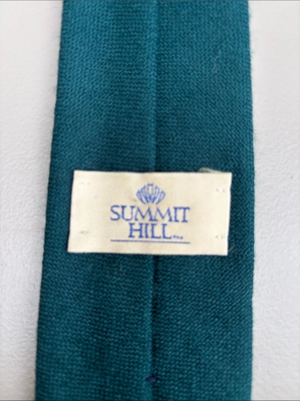 pure Scottish lambs wool Tie - Classic Formal Accessory Men's Solid Teal Woven